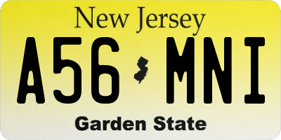 NJ license plate A56MNI