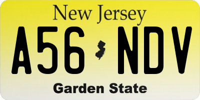 NJ license plate A56NDV