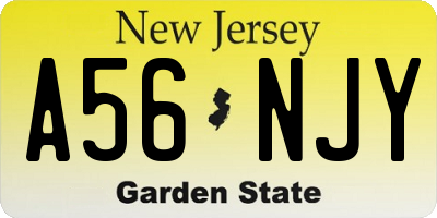 NJ license plate A56NJY