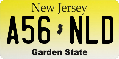 NJ license plate A56NLD