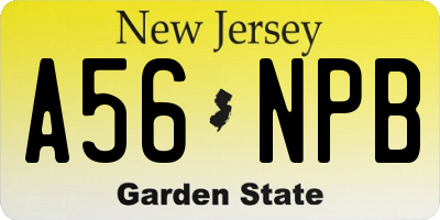 NJ license plate A56NPB