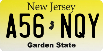 NJ license plate A56NQY