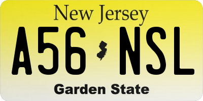 NJ license plate A56NSL