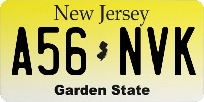 NJ license plate A56NVK