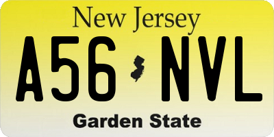 NJ license plate A56NVL