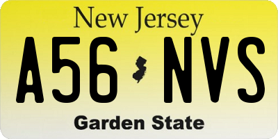 NJ license plate A56NVS