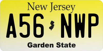 NJ license plate A56NWP