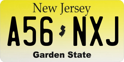 NJ license plate A56NXJ