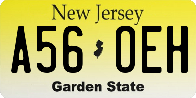 NJ license plate A56OEH