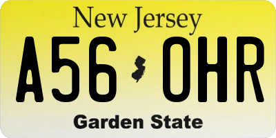 NJ license plate A56OHR