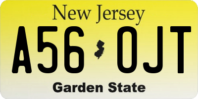 NJ license plate A56OJT