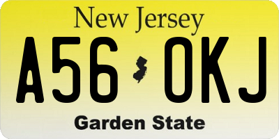 NJ license plate A56OKJ