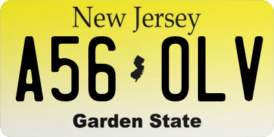 NJ license plate A56OLV