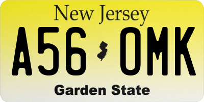 NJ license plate A56OMK
