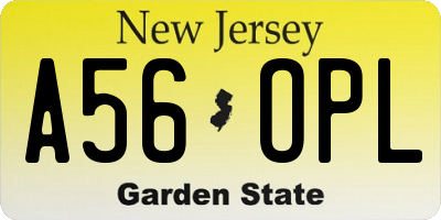 NJ license plate A56OPL
