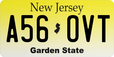 NJ license plate A56OVT