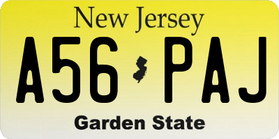 NJ license plate A56PAJ