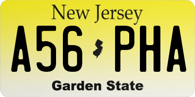NJ license plate A56PHA