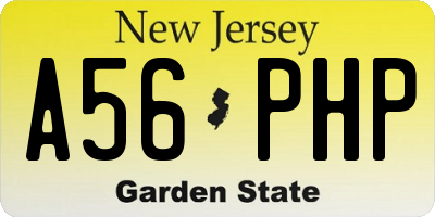 NJ license plate A56PHP