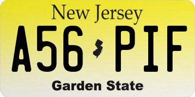 NJ license plate A56PIF