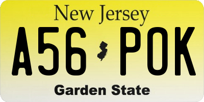NJ license plate A56POK