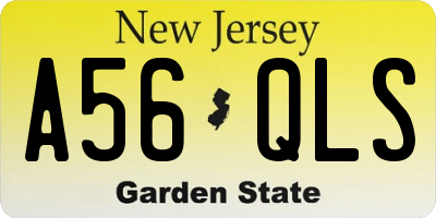 NJ license plate A56QLS