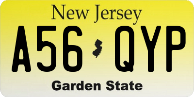 NJ license plate A56QYP