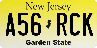 NJ license plate A56RCK