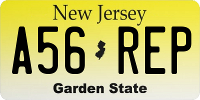 NJ license plate A56REP