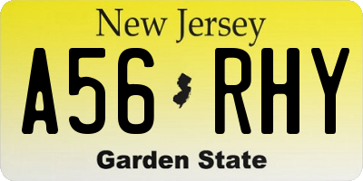 NJ license plate A56RHY