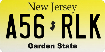 NJ license plate A56RLK