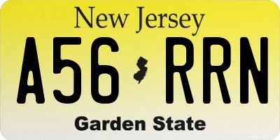 NJ license plate A56RRN
