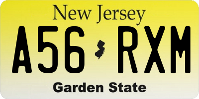 NJ license plate A56RXM