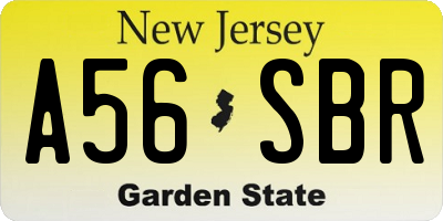NJ license plate A56SBR