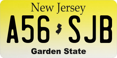 NJ license plate A56SJB