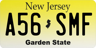 NJ license plate A56SMF