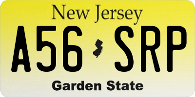 NJ license plate A56SRP