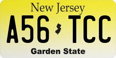 NJ license plate A56TCC