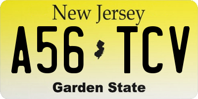 NJ license plate A56TCV