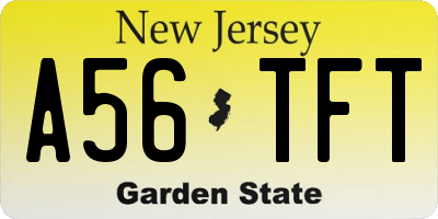 NJ license plate A56TFT