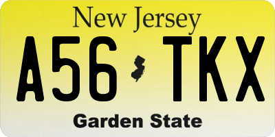 NJ license plate A56TKX