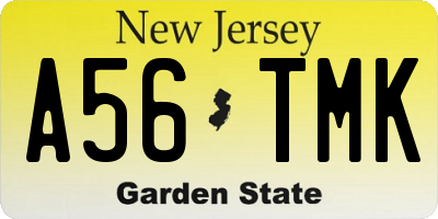 NJ license plate A56TMK