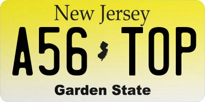 NJ license plate A56TOP