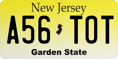 NJ license plate A56TOT