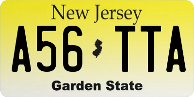 NJ license plate A56TTA