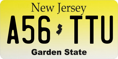 NJ license plate A56TTU