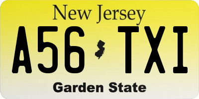 NJ license plate A56TXI