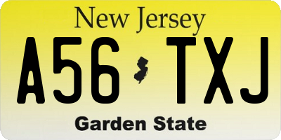 NJ license plate A56TXJ