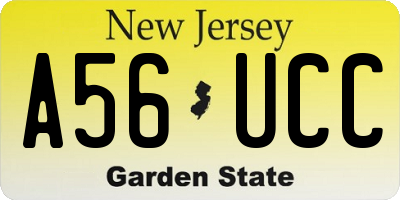 NJ license plate A56UCC