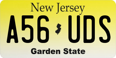 NJ license plate A56UDS
